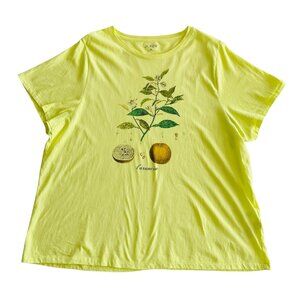 J. Crew Women's Plus Size 3X L'arancia Graphic Short Sleeve Yellow T-Shirt